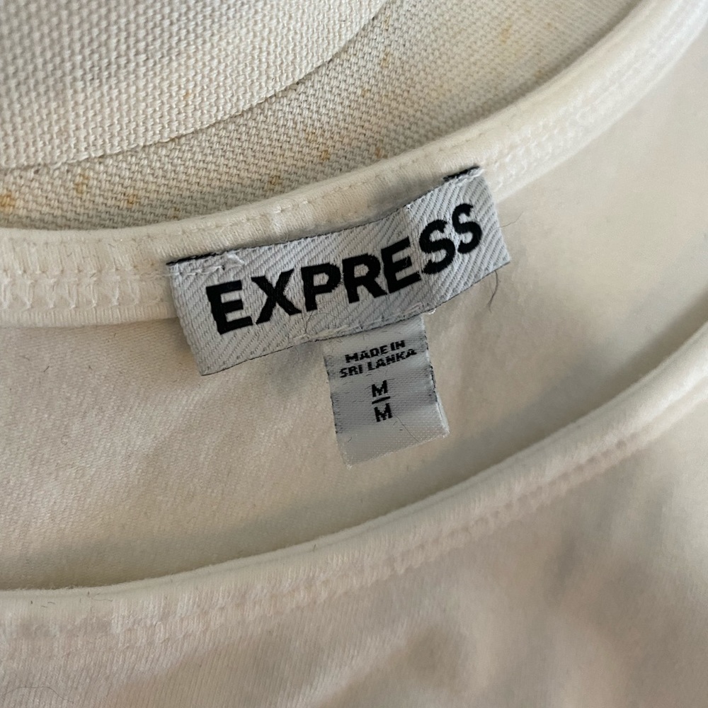 Express white peplum tank top zip back medium - Picture 7 of 7